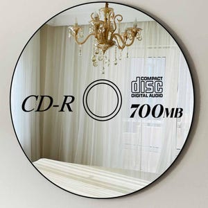 Retro CD Mirror: 90s Nostalgic Frameless Wall Art