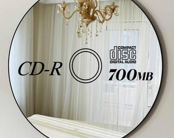 Retro CD Mirror: 90s Nostalgic Frameless Wall Art