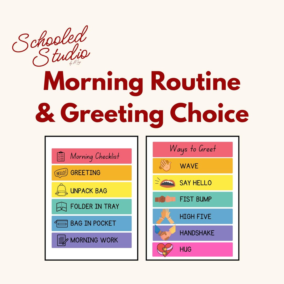 Visual Morning Routine and Greeting Choice Posters | Printable ...