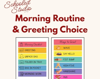 Visual Morning Routine and Greeting Choice Posters | Printable Classroom Visuals for Kids | SEL and Independence Support