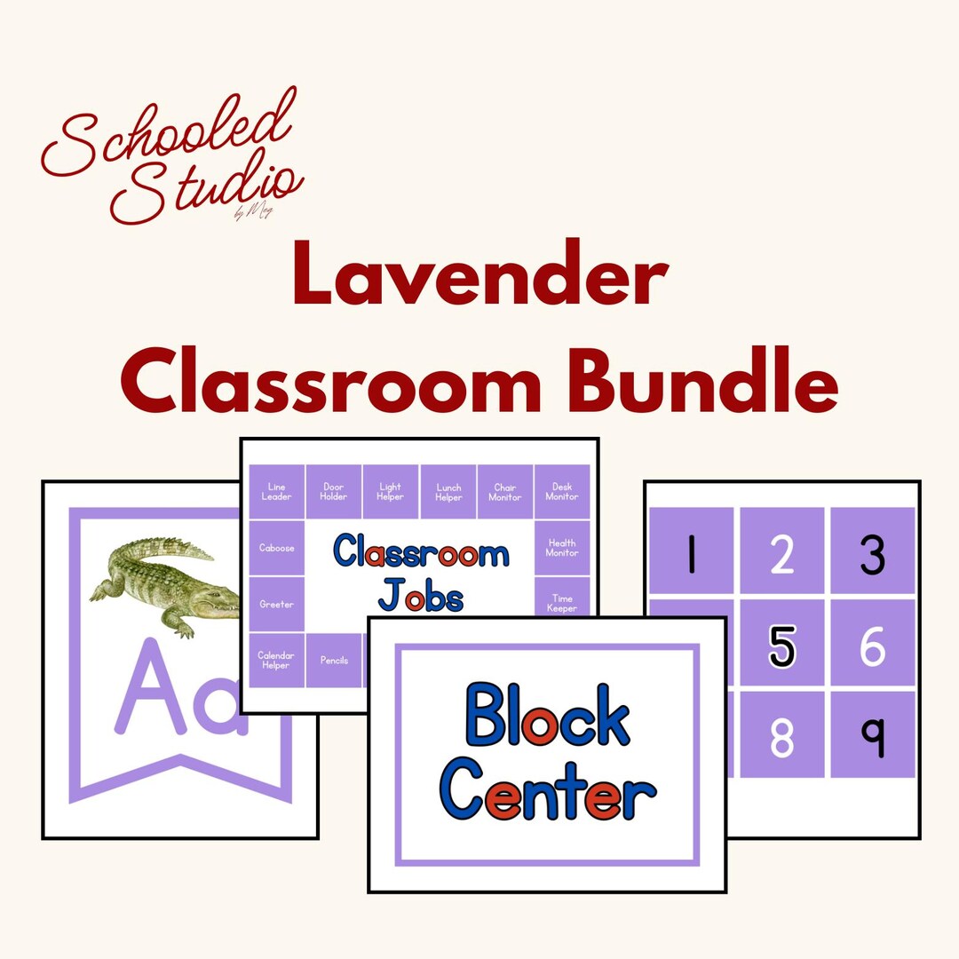Simple Lavender Classroom Decor Bundle | Calm & Cozy Editable ...