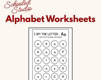 I Spy Alphabet Worksheets | Letter Recognition Activity for Preschool & Kindergarten | A–Z Printable Pack