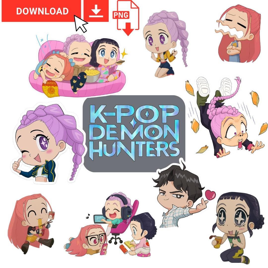KPDH Chibi Edition! K-pop Demon Hunters Inspired Digital Stickers - 50 ...