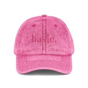 Basic Embroidered Pink Hat – All-Pink Vintage Dad Cap for Women – Minimalist Funny Hat, Soft Washed Cotton Baseball Cap