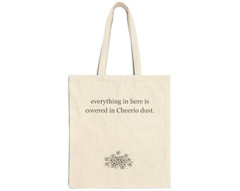 Funny Mom Tote Bag: Cheerio Dust Canvas Diaper Bag - Minimalist Mommy Humor