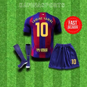 Maillot De Football Pour Hommes 2025 LAMINE YAMAL 27 MESSI 10 PEDRI 8 Lewandowski 9 Uniformes De Soccer