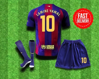Lamine Yamal 10 Barcelona Inspired Soccer Jersey Kit - Gift for