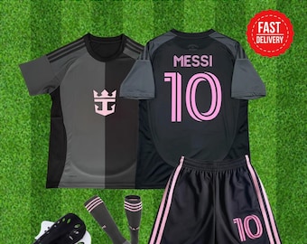 Messi 10 Miami Bortaställ Barn 4-delat Fotbollsställ