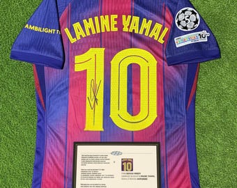 ラミーヌ・ヤマル選手直筆サイン入りバルセロナ25/26ユニフォーム