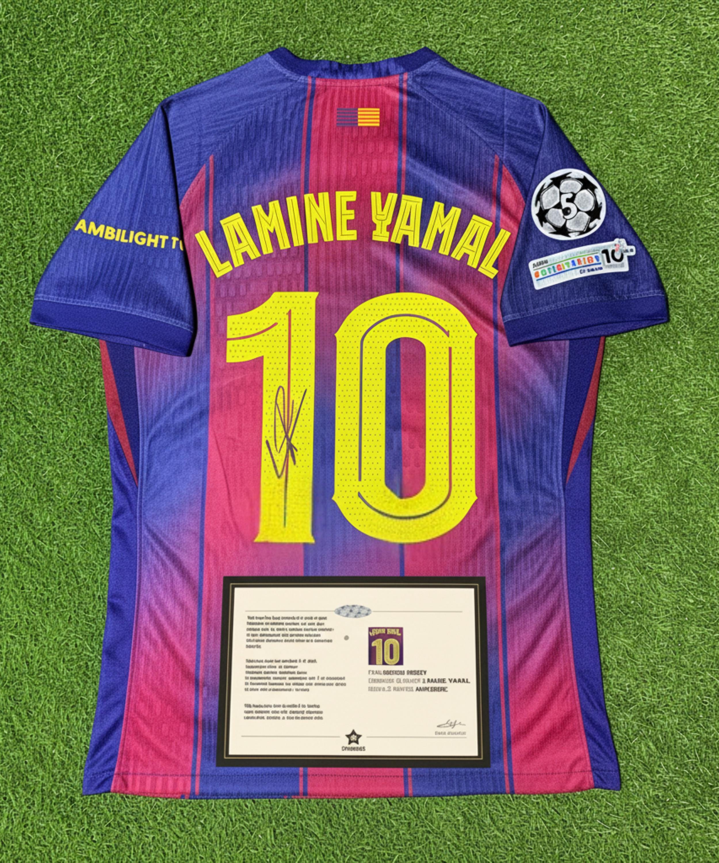Lamine Yamal Barcelona Tribute Jersey - Printed Signature, COA