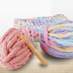 245g Super Chunky Ice Yarn Extremt tjockt chenillegarn för DIY-stickning, halsdukar, mössor, filtar, husdjur, heminredning, hantverksmaterial