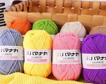 4-fädiges Milch-Baumwollgarn für Amigurumi, Häkeln, Stricken, Stanzen und Basteln 1-42 und alle Farbmusterkarten