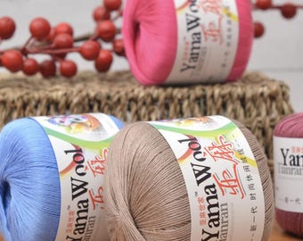 No.5 Lace Linen Cotton Yarn Soft 3-Ply Knitting Skein Crochet Thread Handmade Fine Cotton Yarn Doilies Amigurumi DIY Crafts