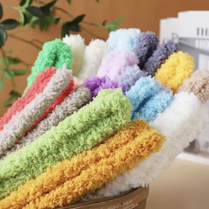 Extra Dense Chenille Pipe Cleaners, DIY Craft Twist Stems for Plush Dolls, Fuzzy Bendable Craft Wire for Handmade Toys