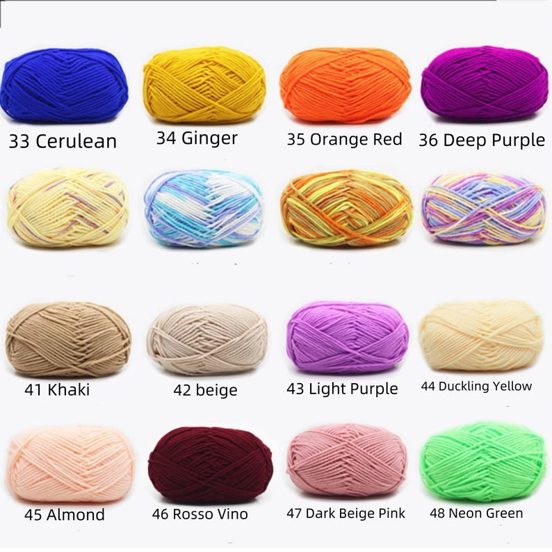 5-ply Milk Cotton Yarn – Ideal for Amigurumi, Crochet, Knitting, Punch ...