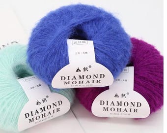 Premium Mohair Blend - Fluffy 25g Yarn Balls, 59 Rich Colour Options, Ideal for Knitting, Crochting, and Fine Handmade Accessories