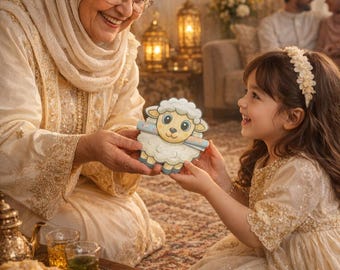 Sobre de Eid Mubarak Cordero / Sobre de dinero de Eid imprimible / Porta regalos de efectivo Regalo de Eid Al Adha para niños - Recuerdo de fiesta de Eid