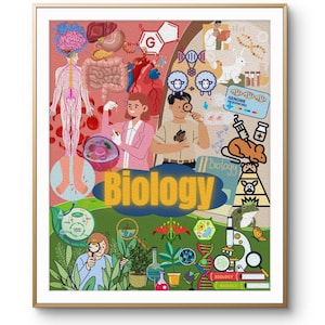 Biology wall art,science print for classroom,biology posters.biology teacher Gift,Digital biology art,classroom decor,science lover gift