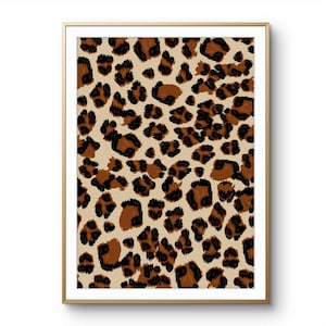 Leaopard print digital art,wall art trendy retro leopard,Leopard Pattern Poster,wall art prints chic leopard,leopard brown,cheetah print