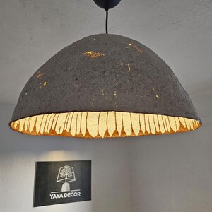 Half-moon chandelier made of papier-mâché