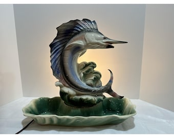Vintage 1957 Lane & Co Marlin Lamp – Mid Century Modern Fish Light