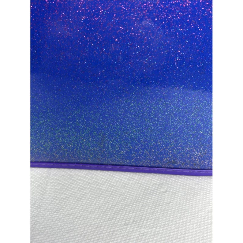 Carpeta organizadora Lisa Frank Dragon de VTG con cremallera y espejo retro moteado azul imagen 5