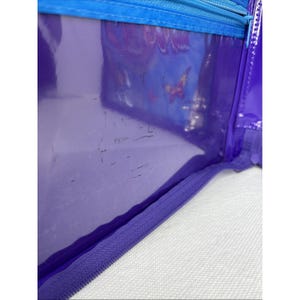 Carpeta organizadora Lisa Frank Dragon de VTG con cremallera y espejo retro moteado azul imagen 14