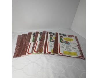 7 Perma Scour Scouring Cloths 100% Nylon Cleaning Teflon Non Scratching NOS 1976