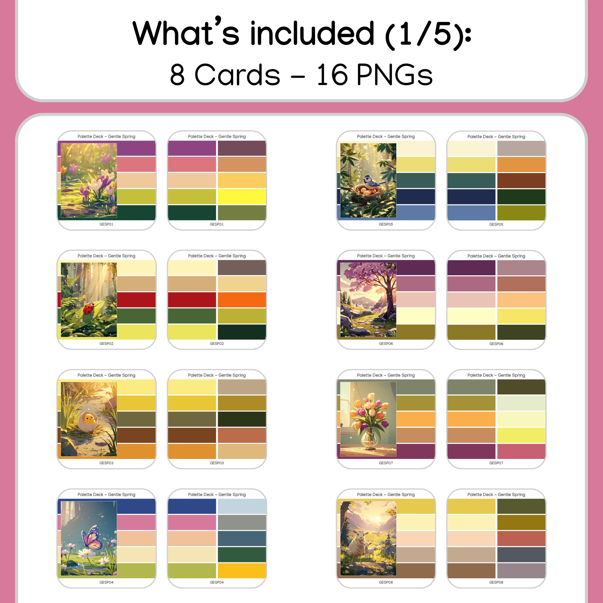8 Color Palette Cards - Gentle Spring Palette Deck + Creative Companion ...