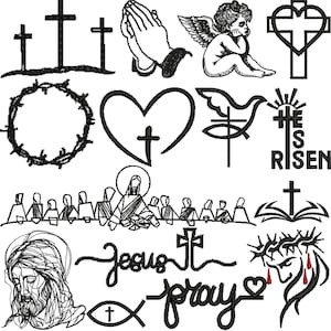 Christian Embroidery Design, Jesus Embroidery, Cross Embroidery, Pray Embroidery, Bible Embroidery, Religious Design, Machine Embroidery Kit