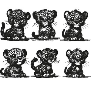 Cute Leopard Embroidery Design Baby Leopard Cub Embroidery Animal Embroidery Jungle Wildlife Nursery Shirt Jacket Hat Tote Bag Gift Instant