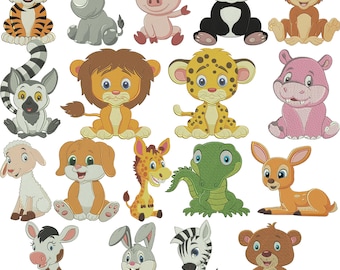 Animal embroidery design, Super Cute Animal Embroidery, Baby Animal Embroidery, Forest Animals embroidery, Machine Embroidery Design