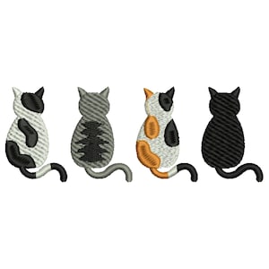 Cute Cat Embroidery Design, Cat Embroidery, Kitten Embroidery, Animal Embroidery, Cute Cat Designs, Machine embroidery design