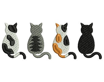 Cute Cat Embroidery Design, Cat Embroidery, Kitten Embroidery, Animal Embroidery, Cute Cat Designs, Machine embroidery design