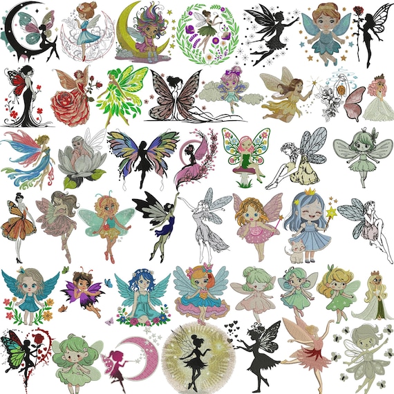 Fairy embroidery design, Floral Fairy Embroidery, Cute Fairy embroidery, Magical embroidery, SWORNA Floral Fairy, Machine Embroidery Design