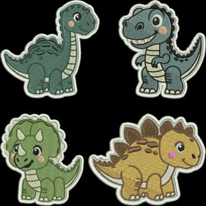 Dinosauriebroderidesign, söt dinosauriebebisbroderi, minidinosaurie, dinosaurie-Clausbroderi, maskinbroderidesign