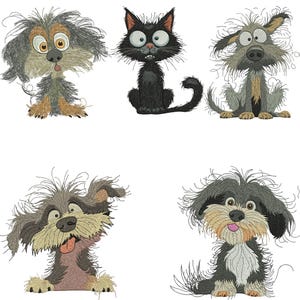 Crazy Dog Embroidery Design, Quirky Dog Embroidery, Dog Embroidery, Puppy embroidery, Pet Embroidery, Machine Embroidery Design