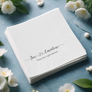 Custom Name And Time Wedding Coined Napkins 2025, Wedding Personalized Dinner Napkins, Custom Wedding Napkins, Married Party Napkins