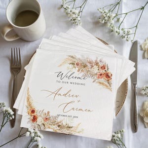 Luxury Custom Pack Wedding Napkins, Party Decorations, Mr and Mrs Napkins, Beverage Cocktail Luncheon Dinner Napkins