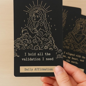 Affirmationskarten für Göttlich-Weibliche | Printable Celestial Minimalist Deck | Selbstliebe, Intuition, Heilung & spirituelles Wachstum