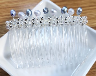 Freshwater Pearl Hair Comb or Tiara - Frozen Inspired - ELSA