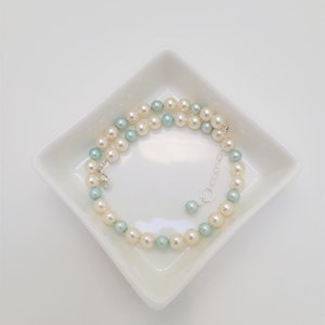 Pearl Bridal Anklet SOMETHING BLUE Swarovski Crystal Pearl Adjustable MIA image 5