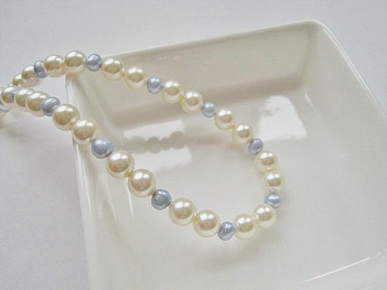 Pearl Bridal Anklet SOMETHING BLUE Swarovski Crystal Pearl Adjustable MIA image 2