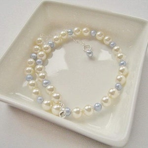 Pearl Bridal Anklet SOMETHING BLUE Swarovski Crystal Pearl Adjustable MIA image 1