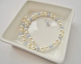 Pearl Bridal Anklet - SOMETHING BLUE Swarovski Crystal Pearl Adjustable - MIA