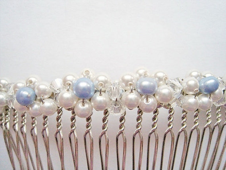 7. Blue Pearl Hair Comb - wide 1