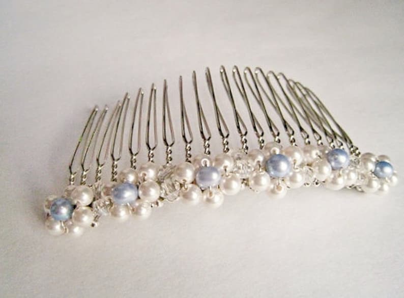7. Blue Pearl Hair Comb - wide 8