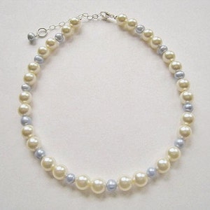 Pearl Bridal Anklet SOMETHING BLUE Swarovski Crystal Pearl Adjustable MIA image 3