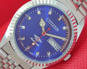 ヴィンテージ シチズン 自動巻き メンズ腕時計：ブラックダイヤル