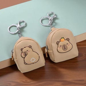 Lindos bolsos llavero de carpincho, mini mochila llavero, regalo para ella